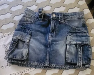 Falda vaquera cargo