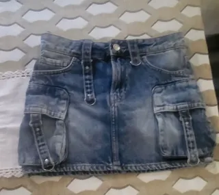 Falda vaquera cargo