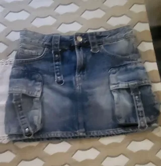 Falda vaquera cargo
