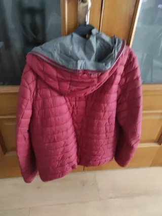 Parka reversible unisex roja y gris