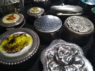 LOTE Cajitas vintage plata, esmalte y porcelana