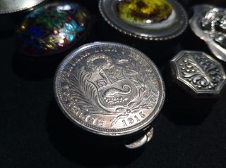 LOTE Cajitas vintage plata, esmalte y porcelana