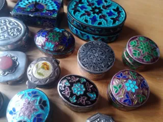 247 gr Cajitas vintage plata todas con sello