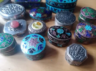 247 gr Cajitas vintage plata todas con sello