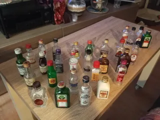 Collezione di 24 mini bottiglie vuote