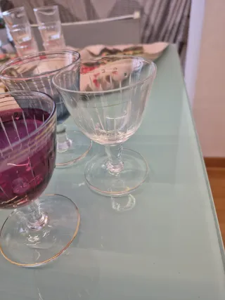 6 Bicchieri Vintage Cristallo Colorati