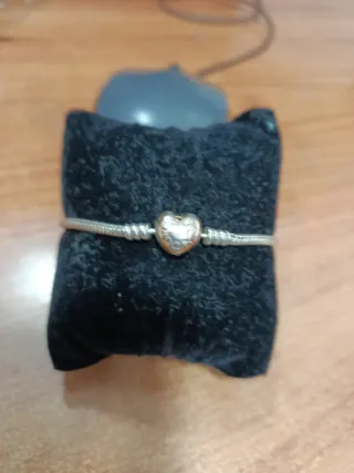 Pulsera Pandora Corazón Oro y Plata