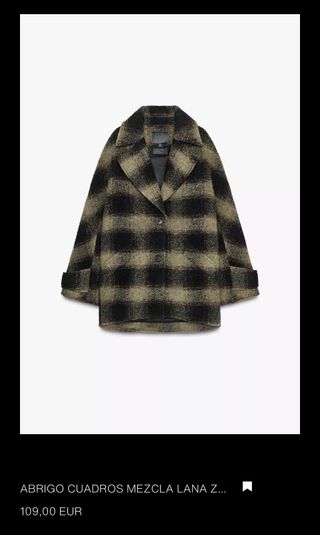 Abrigo lana italiana Manteco actual temporada Zara