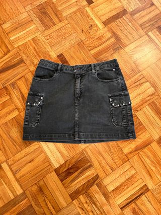 Falda vaquera cargo Brownie negra