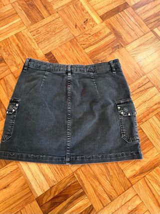 Falda vaquera cargo Brownie negra