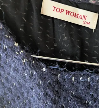 Jersey Top Woman azul lentejuelas