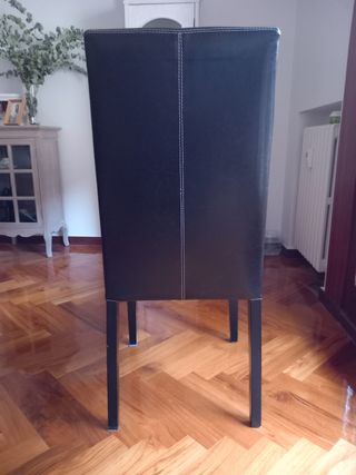 4 Sillas Comedor Piel Sintética Negra