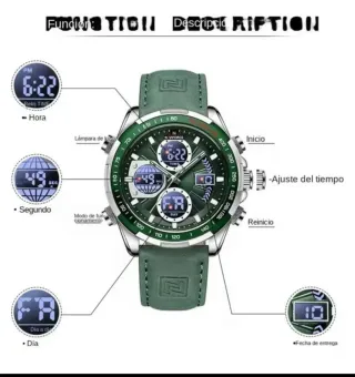 Reloj Naviforce Hombre Analógico Digital Verde