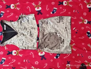 Conjunto fiesta lentejuelas plata