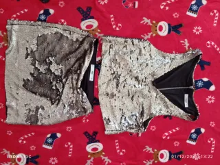 Conjunto fiesta lentejuelas plata