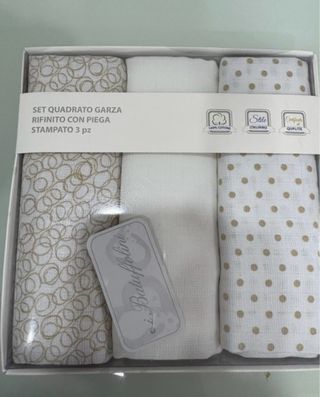 Set 3 quadrati garza Batuffolini cotone