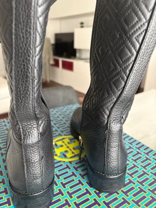 Stivali bassi neri in pelle Tory Burch