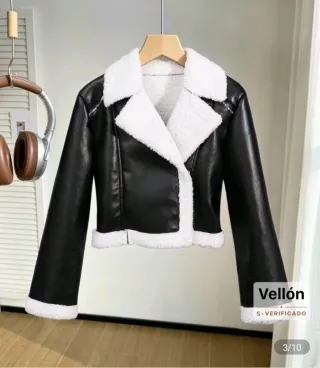 Chaqueta niña negra y blanca talla 12
