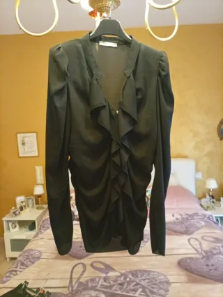 Camicia Relish nera con rouches