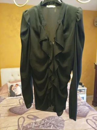 Camicia Relish nera con rouches