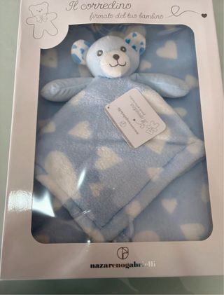 Copertina culla + dou dou orsetto azzurro