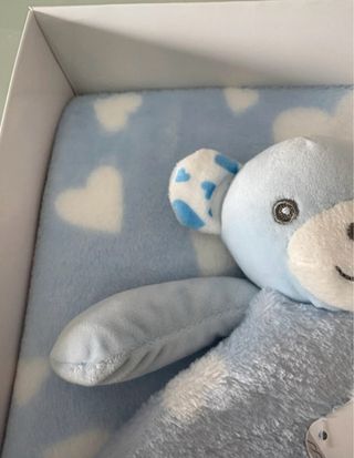 Copertina culla + dou dou orsetto azzurro