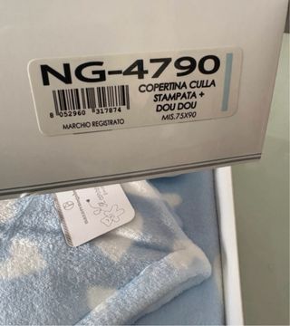 Copertina culla + dou dou orsetto azzurro