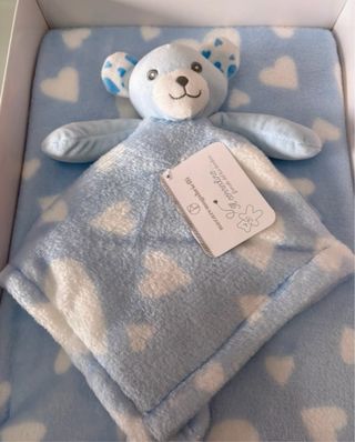 Copertina culla + dou dou orsetto azzurro