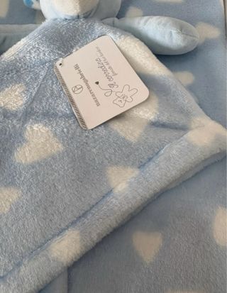 Copertina culla + dou dou orsetto azzurro