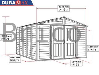 Caseta PVC Woodbridge Plus 405x324x233 cm - Duramax