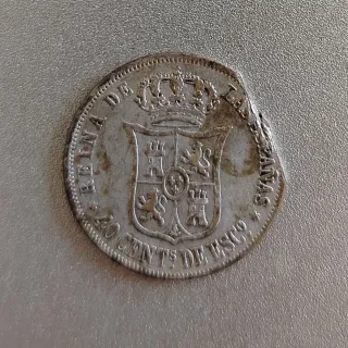 Monedas 40 ctms España 1866