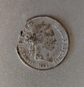 Monedas 40 ctms España 1866