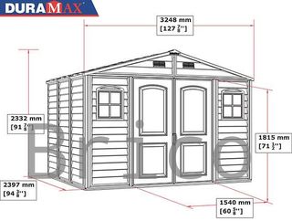Caseta PVC Woodside 239x324x233 cm - Duramax