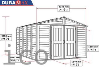 Caseta PVC Woodbridge Plus 405x324x233 cm - Duramax