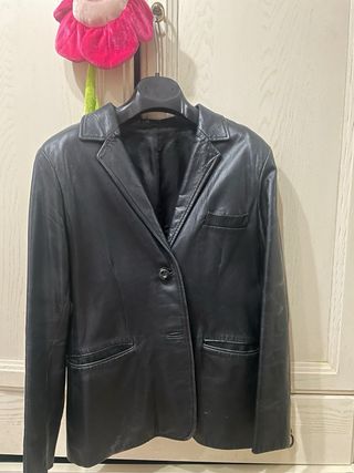 Giacca vera pelle nera