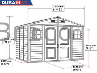 Caseta PVC Woodside 239x324x233 cm - Duramax