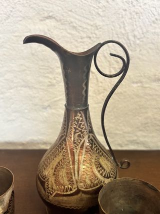 Tetera y 3 vasos marroquíes