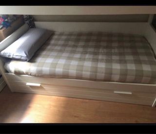 Litera Blanca Madera Triple Cama