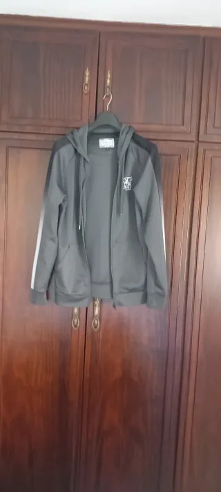 Sudadera SikSilk Hombre Talla XS Gris y Blanco