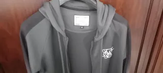 Sudadera SikSilk Hombre Talla XS Gris y Blanco