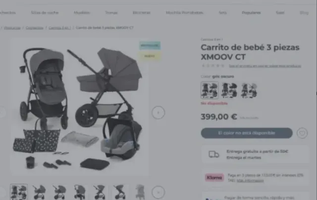 Carro bebé 3 piezas: capazo y silla coche