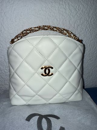 Bolso Chanel Blanco y Dorado