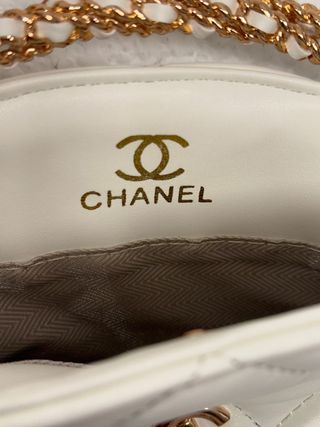 Bolso Chanel Blanco y Dorado