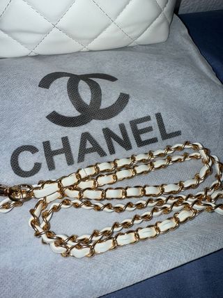Bolso Chanel Blanco y Dorado