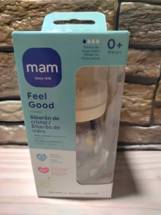 MAM Feel Good Biberón de Cristal 170 ml 0+ m