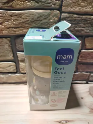 MAM Feel Good Biberón de Cristal 170 ml 0+ m