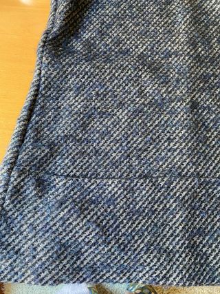 Casaca de lana azul y gris