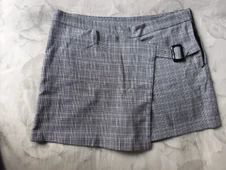 Falda pantalón cuadros gris