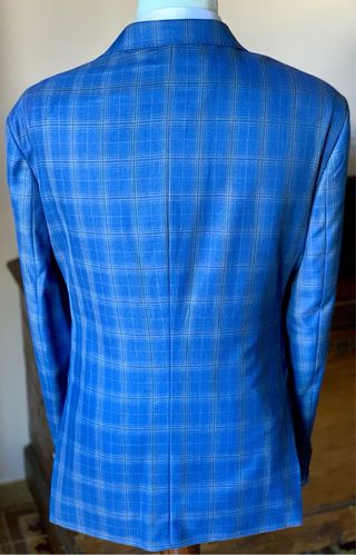 Abito uomo blu a quadri 80% Lana tg 56