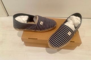 Alpargatas Silbon Rayas Azul Marino y Blanco